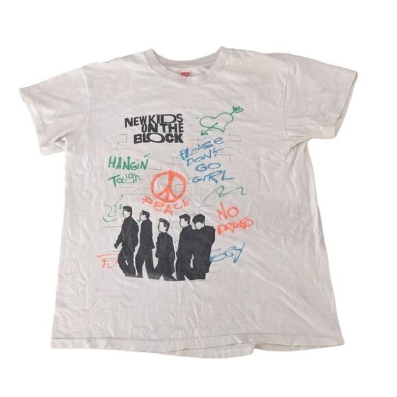 Vintage 80s‎ Large Hangin Tough Tour New Kids on the Block Band T-Shirt USA - Picture 1 of 8